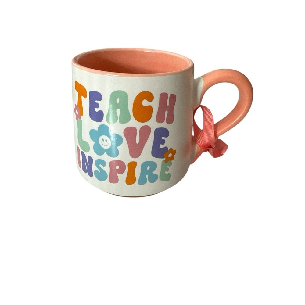 New Sunday Morning Cup Mug Teach Love Inspire Ceramics‎ Gift Teacher